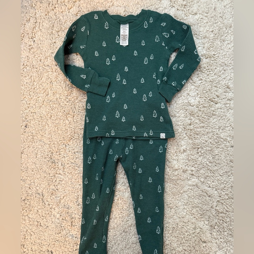 Carter's Little Planet Forest Green Tree Print Pajama Set